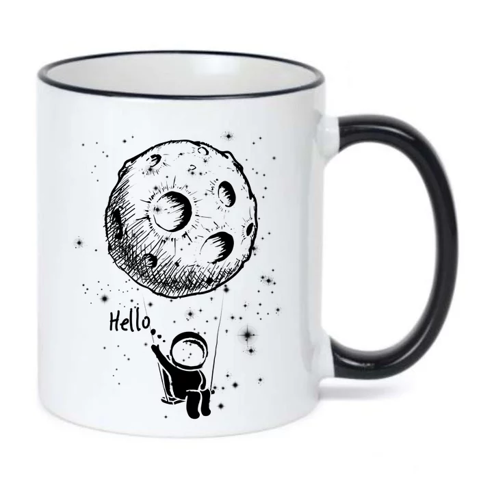 Cartoon Astronaut Moon Swing Black Color Changing Mug