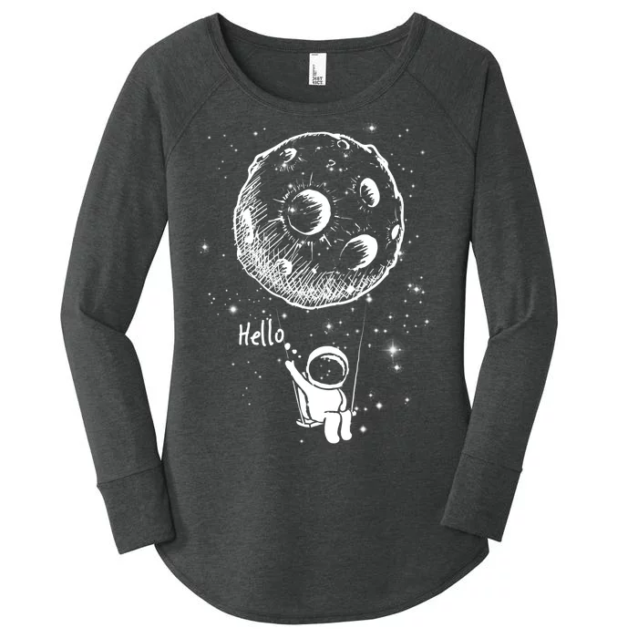 Cartoon Astronaut Moon Swing Women's Perfect Tri Tunic Long Sleeve Shirt