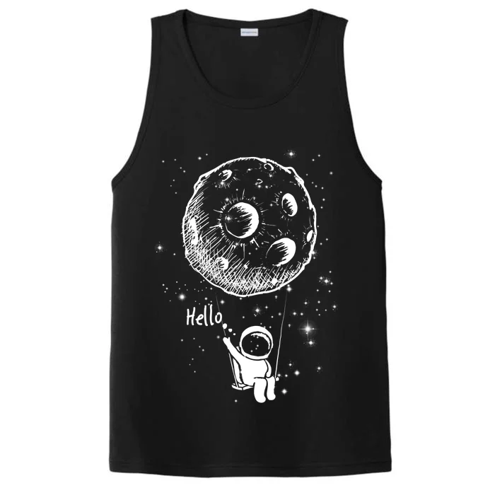 Cartoon Astronaut Moon Swing Performance Tank