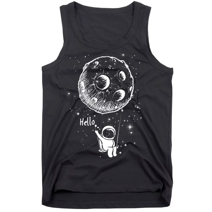 Cartoon Astronaut Moon Swing Tank Top