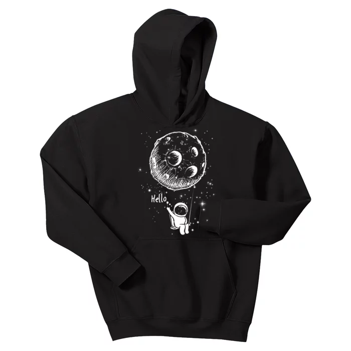 Cartoon Astronaut Moon Swing Kids Hoodie