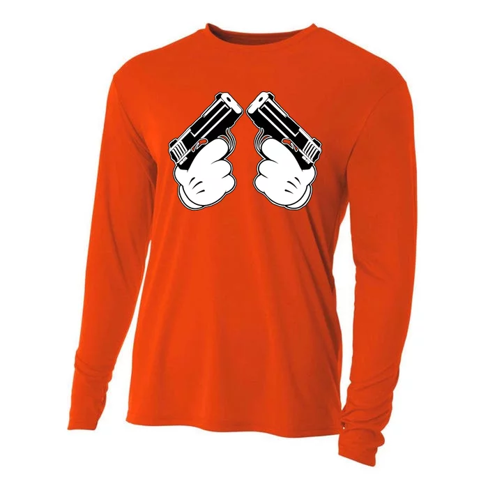 Cartoon Guns Hands Pistol Cooling Performance Long Sleeve Crew