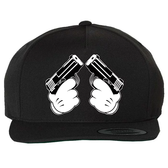 Cartoon Guns Hands Pistol Wool Snapback Cap