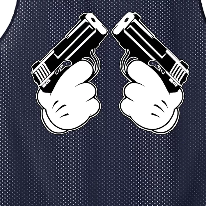 Cartoon Guns Hands Pistol Mesh Reversible Basketball Jersey Tank