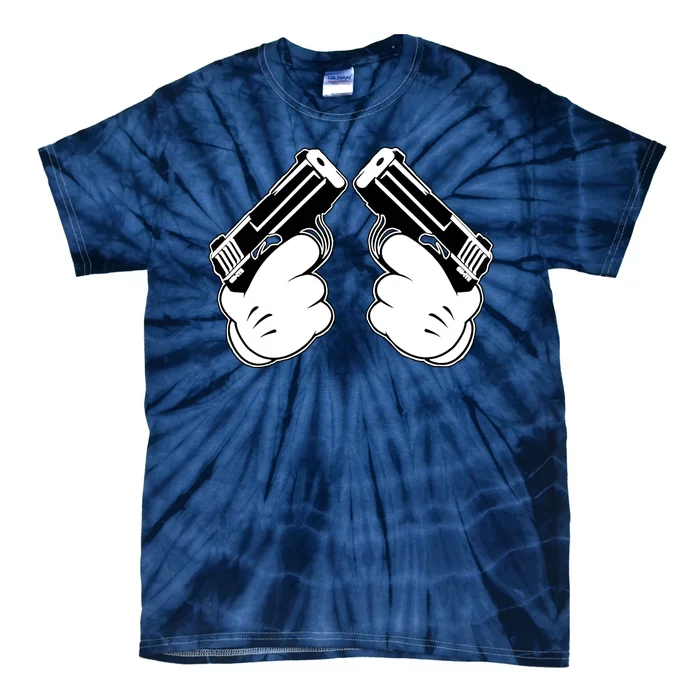 Cartoon Guns Hands Pistol Tie-Dye T-Shirt