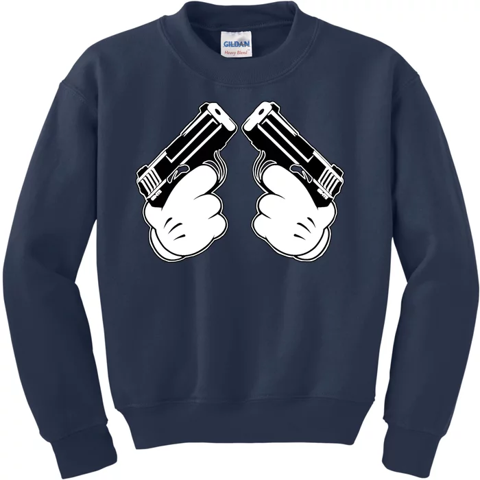 Cartoon Guns Hands Pistol Kids Sweatshirt