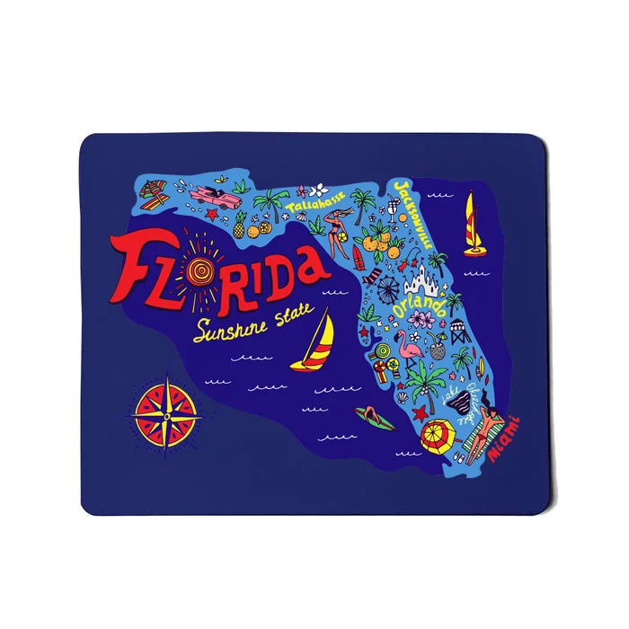 Cartoon Map of Florida Mousepad