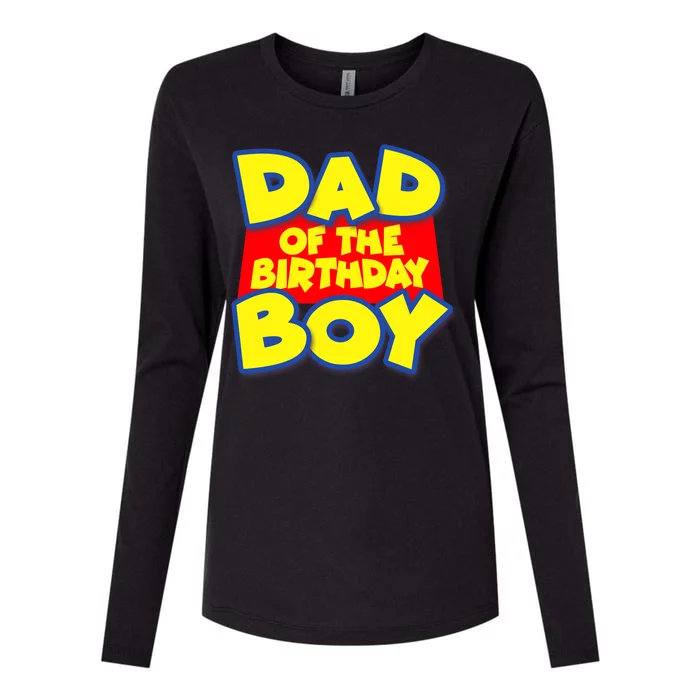 Cartoony Dad of the Birthday Boy Womens Cotton Relaxed Long Sleeve T-Shirt