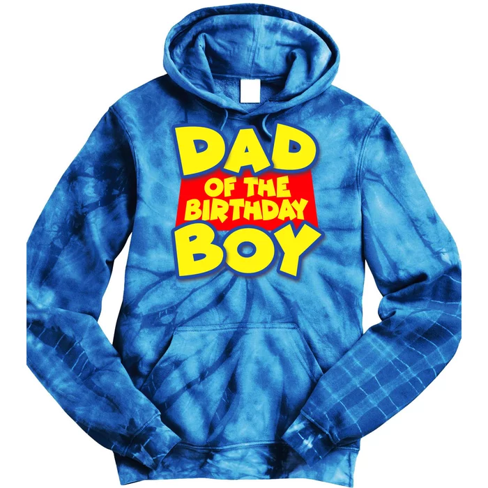 Cartoony Dad of the Birthday Boy Tie Dye Hoodie