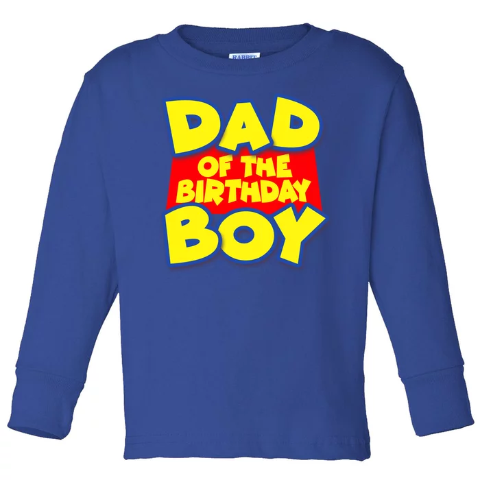 Cartoony Dad of the Birthday Boy Toddler Long Sleeve Shirt