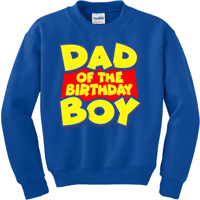 Cartoony Dad of the Birthday Boy Kids Sweatshirt