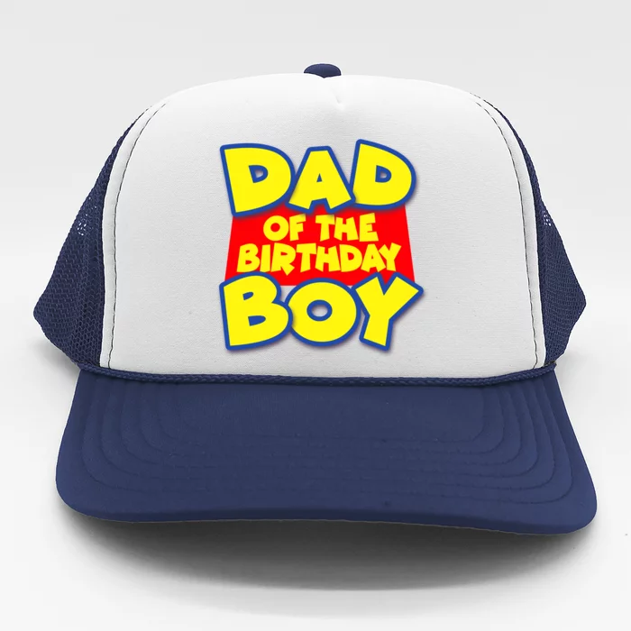 Cartoony Dad of the Birthday Boy Trucker Hat