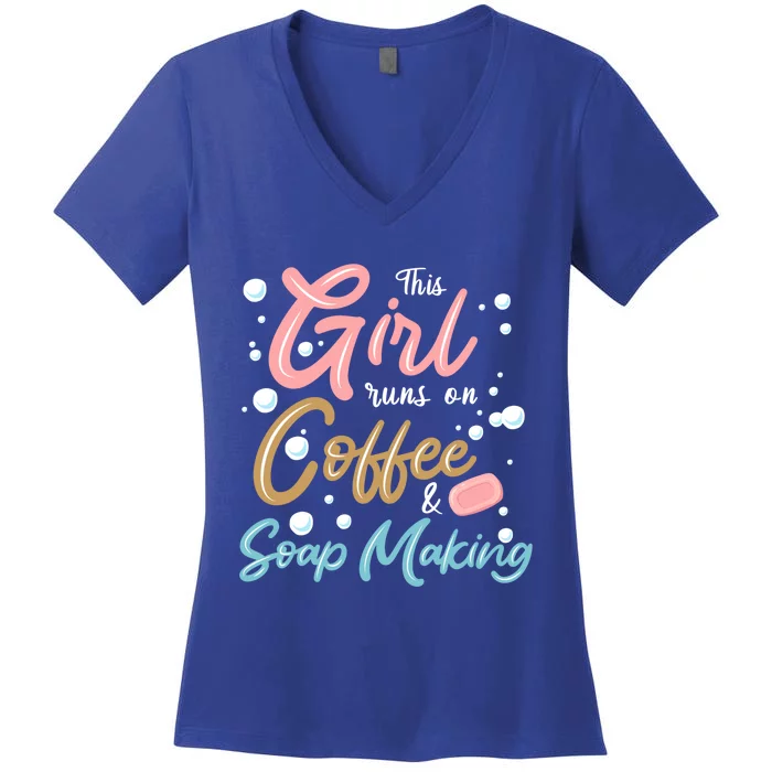 Coffee And Soap Making Soap Maker Gift Women's V-Neck T-Shirt