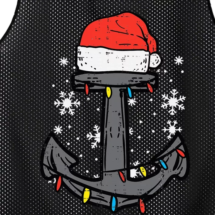 Christmas Anchor Santa Xmas Boat Sailing Captain Dad Mesh Reversible Basketball Jersey Tank