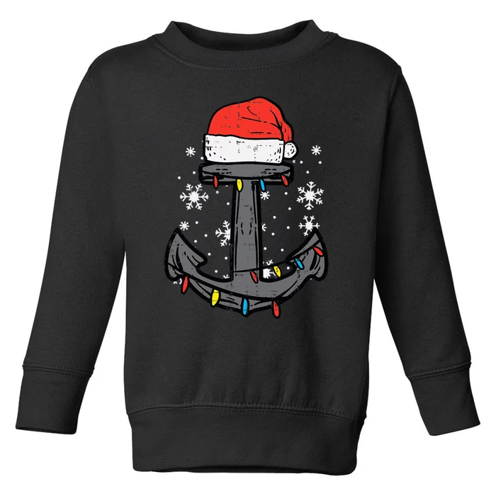 Christmas Anchor Santa Xmas Boat Sailing Captain Dad Toddler Sweatshirt