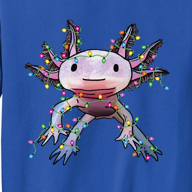 Christmas Axolotl Santa Hat Lights Japanese Cute Anime Xmas Tall Sweatshirt