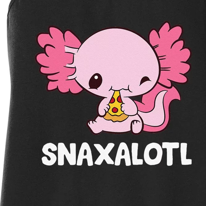 Cute Axolotl Snaxalotl Funny Axolotl Pizza Women's Racerback Tank