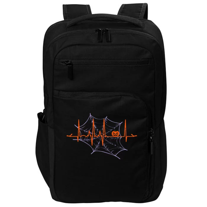 Cute And Spooky Halloween Pumpkin Heartbeat Impact Tech Backpack