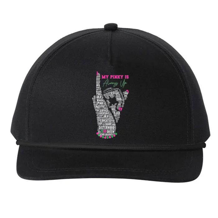 Cool AKA Sorority My Pinky Is Always Up Word Art Snapback Five-Panel Rope Hat