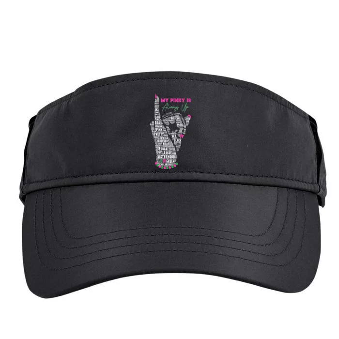 Cool AKA Sorority My Pinky Is Always Up Word Art Adult Drive Performance Visor