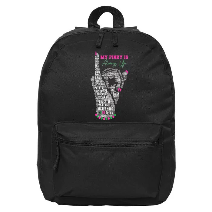 Cool AKA Sorority My Pinky Is Always Up Word Art 16 in Basic Backpack