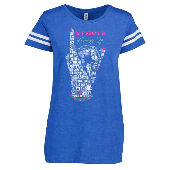 Cool AKA Sorority My Pinky Is Always Up Word Art Enza Ladies Jersey Football T-Shirt