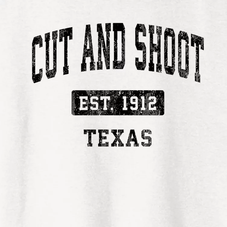 Cut And Shoot Texas Tx Vintage Sports Established Design Women's Crop Top Tee