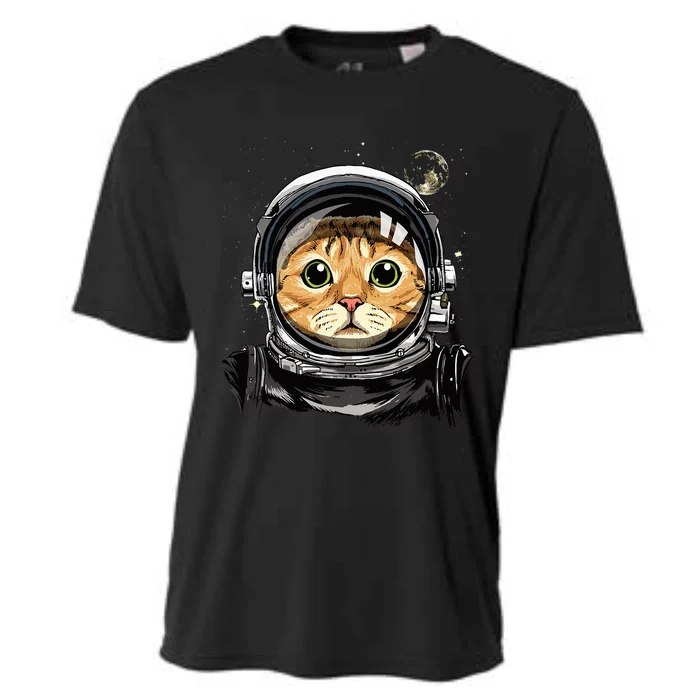 Cat Astronaut Space Exploration Astronomy Lover Cooling Performance Crew T-Shirt