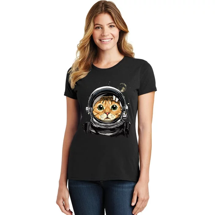 Cat Astronaut Space Exploration Astronomy Lover Women's T-Shirt