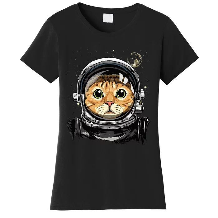 Cat Astronaut Space Exploration Astronomy Lover Women's T-Shirt