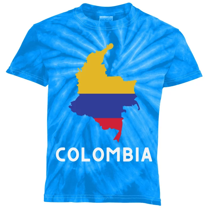 Colombia And South America Retro Travel And Vacation Cool Gift Kids Tie-Dye T-Shirt