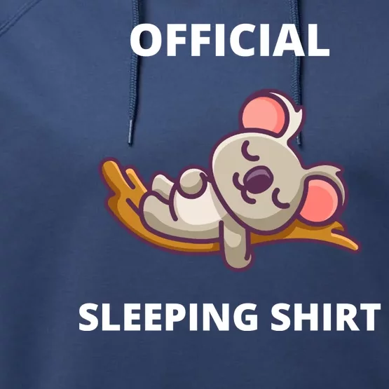 Cute Animal Sleeping Shirt Koala Bear Performance Fleece Hoodie