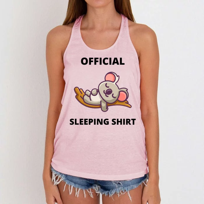 Cute Animal Sleeping Shirt Koala Bear Women's Knotted Racerback Tank