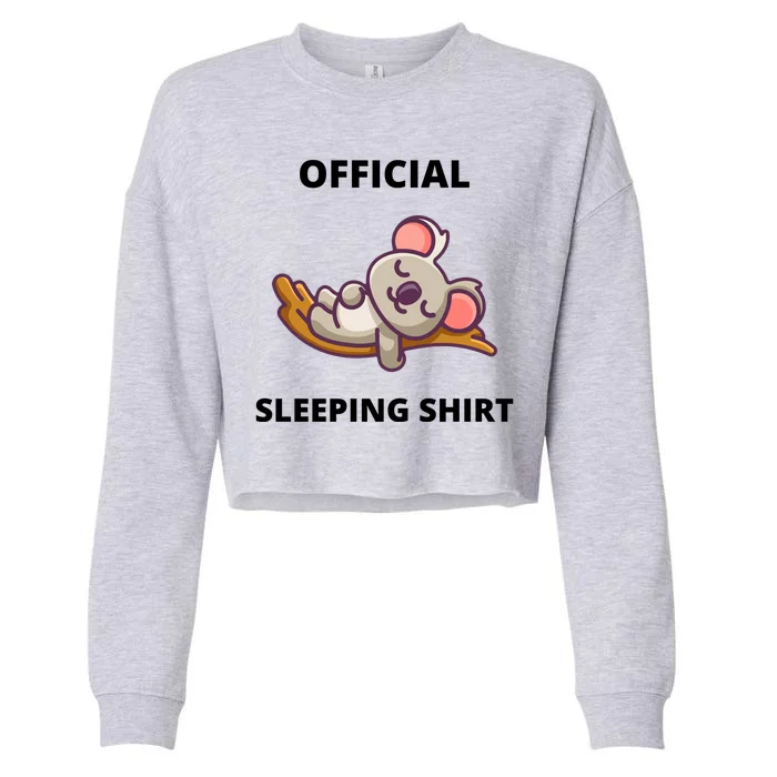 Cute Animal Sleeping Shirt Koala Bear Cropped Pullover Crew