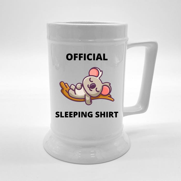 Cute Animal Sleeping Shirt Koala Bear Front & Back Beer Stein