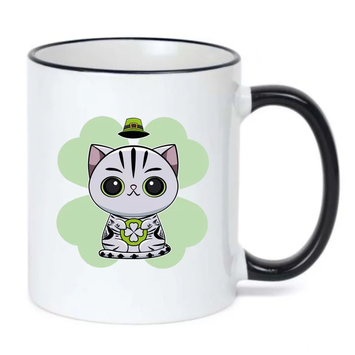 Cute American Shorthair Cat St Patricks Day Gift Black Color Changing Mug