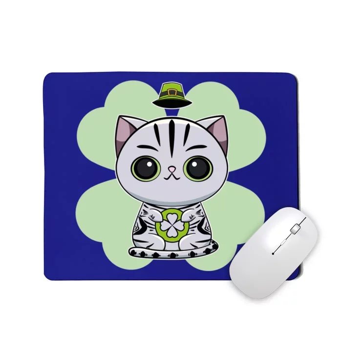 Cute American Shorthair Cat St Patricks Day Gift Mousepad