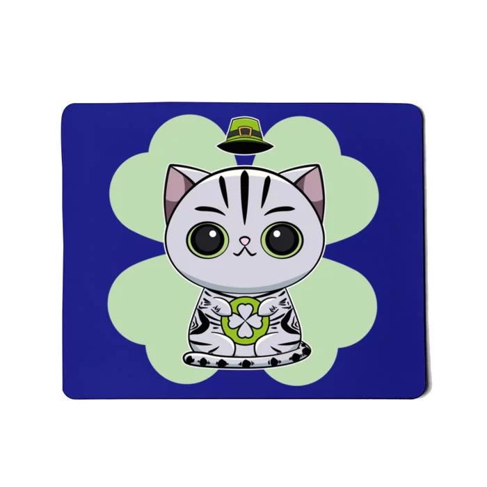 Cute American Shorthair Cat St Patricks Day Gift Mousepad