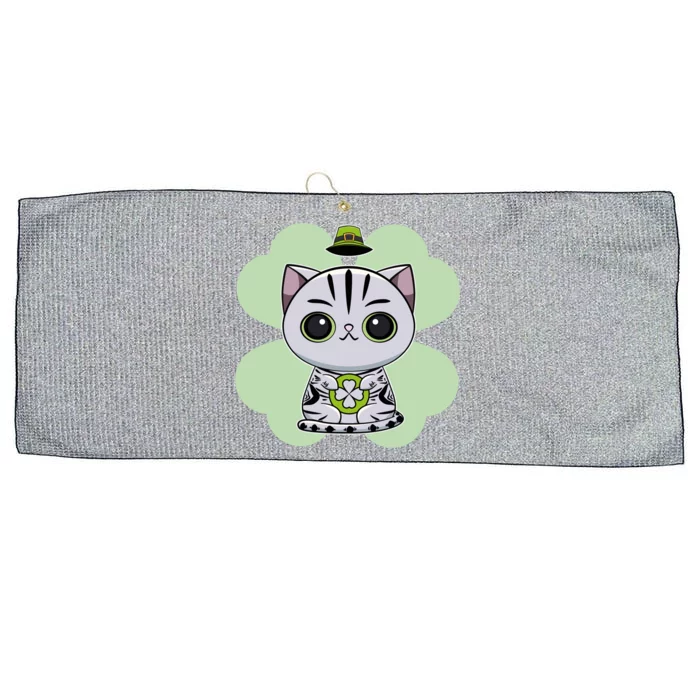 Cute American Shorthair Cat St Patricks Day Gift Large Microfiber Waffle Golf Towel