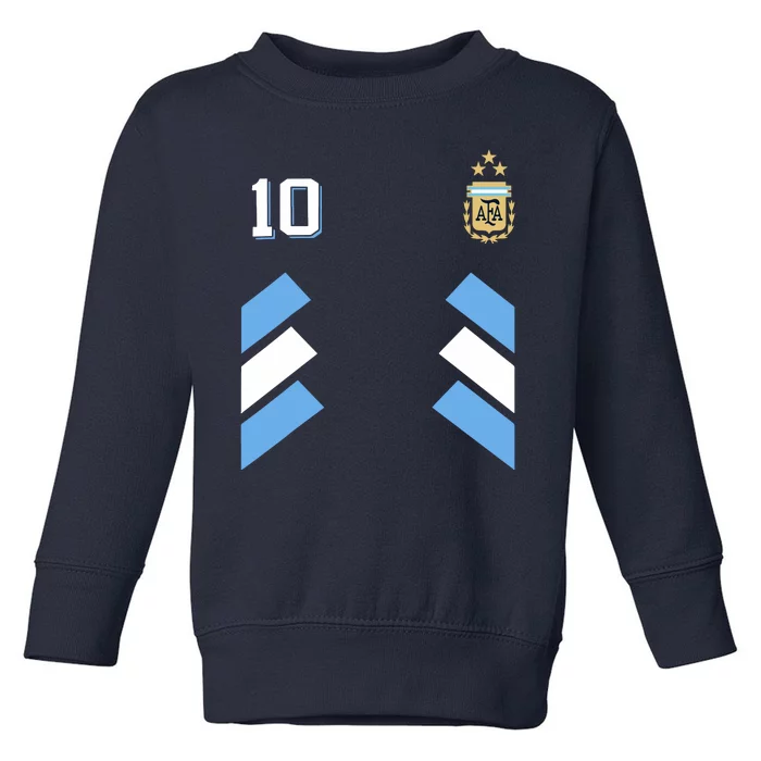 Cool Argentina Soccer Jersey 10 Toddler Sweatshirt