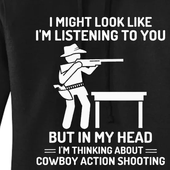 Cowboy Action Shooting In My Head Western Women's Pullover Hoodie