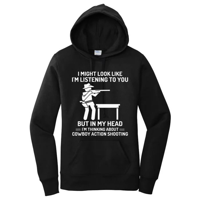 Cowboy Action Shooting In My Head Western Women's Pullover Hoodie