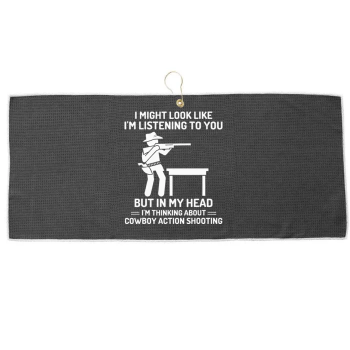 Cowboy Action Shooting In My Head Western Large Microfiber Waffle Golf Towel