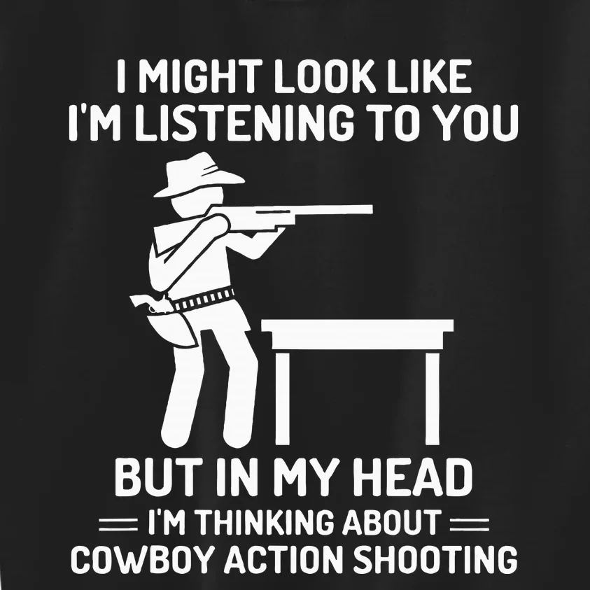 Cowboy Action Shooting In My Head Western Kids Sweatshirt