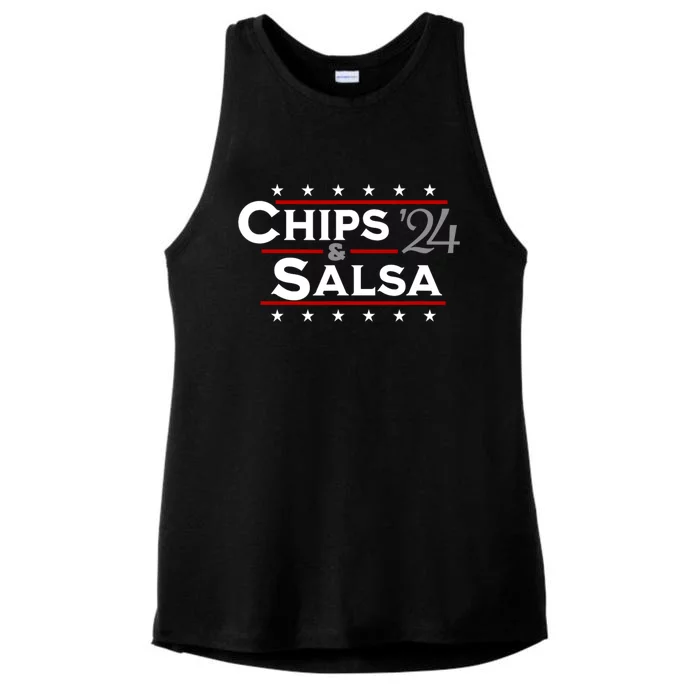 Chips And Salsa Vote Funny Political 2024 Election Ladies Tri-Blend Wicking Tank