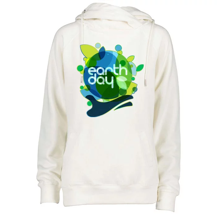 Cool Abstract Shapes Earth Day Womens Funnel Neck Pullover Hood