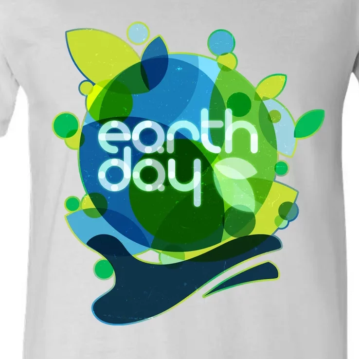 Cool Abstract Shapes Earth Day V-Neck T-Shirt