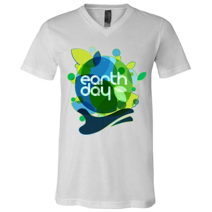 Cool Abstract Shapes Earth Day V-Neck T-Shirt