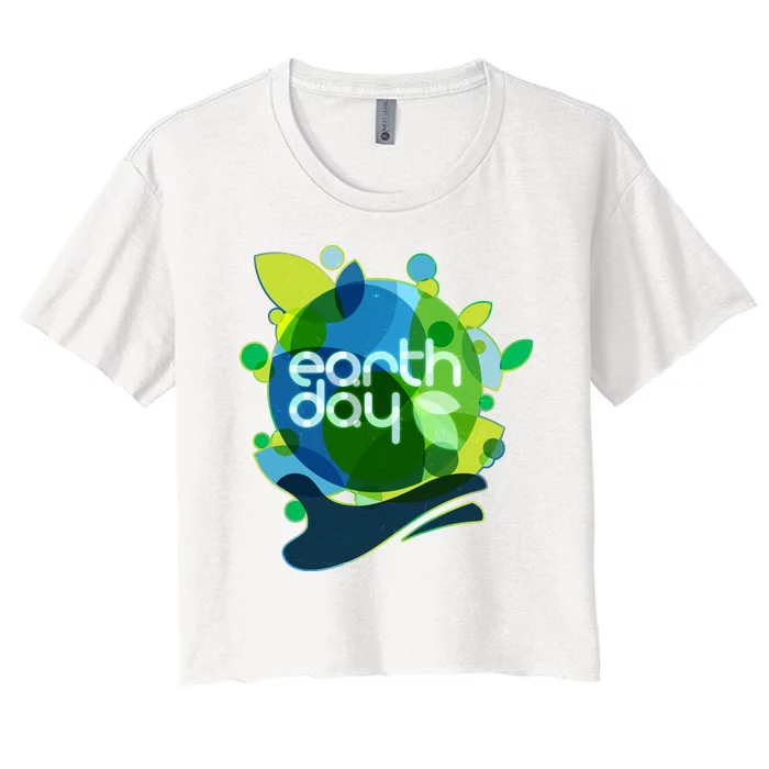 Cool Abstract Shapes Earth Day Women's Crop Top Tee