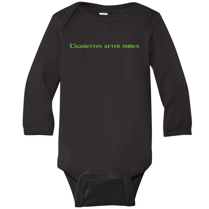 Cigarettes After Shrex Funny Ogre Slogan Baby Long Sleeve Bodysuit